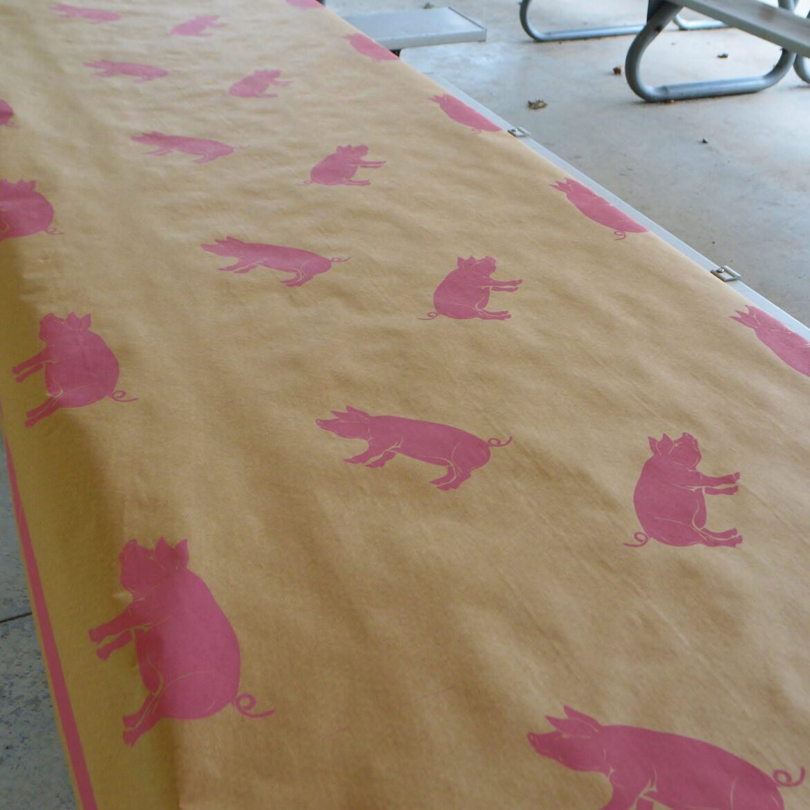 Pig Print Kraft Paper Table Cover