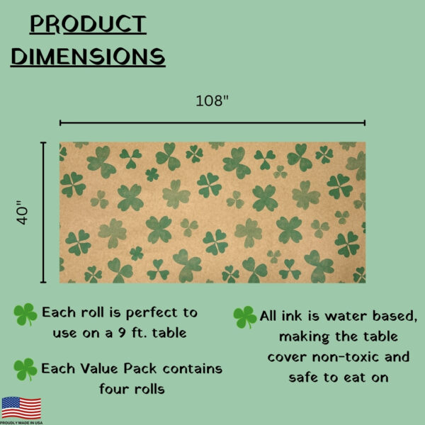 Shamrock Print Paper Table Cover
